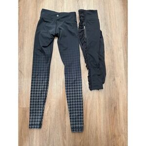 Lululemon Houndstooth‎ Align Leggings Black Gray Women's Size 2 Athleisure